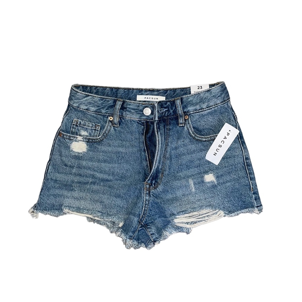 NWT Pacsun high rise festival denim shorts distressed 23W